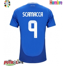 Camiseta Italia Gianluca Scamacca #9 Primera Equipación Eurocopa 2024 manga corta